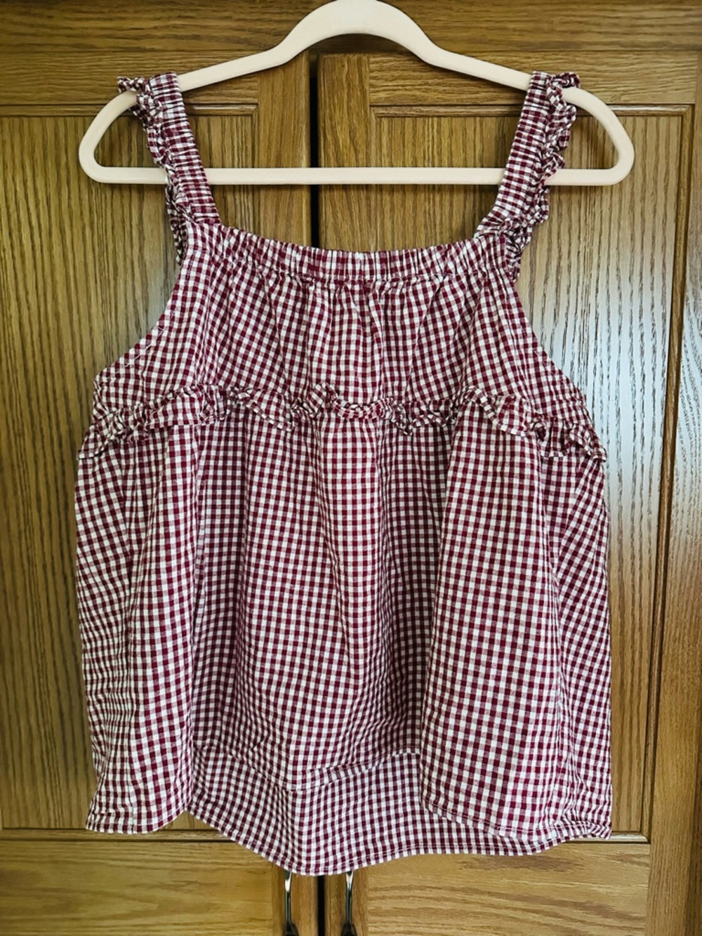 Things Between Red Gingham Ruffled Tank - Picture 5 of 6